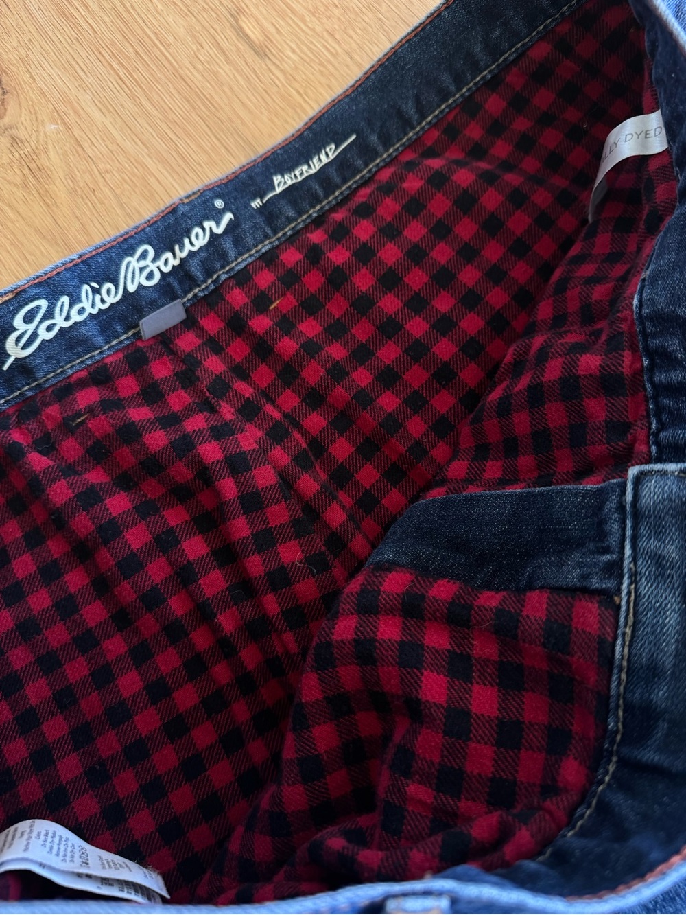 Eddie Bauer Flannel Lined Jeans Womens 16 Boyfriend Fit Warm Winter Denim